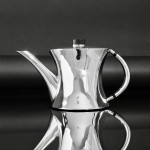 5-piece postmodern silver tea & coffee set & tray
