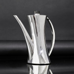 5-piece postmodern silver tea & coffee set & tray