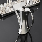 5-piece postmodern silver tea & coffee set & tray
