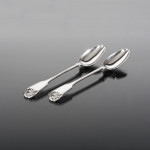 Hand-forged antique Fiddle Thread & Shell silver cutlery for 12