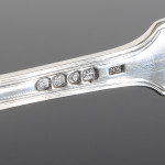 Hand-forged antique Fiddle Thread & Shell silver cutlery for 12