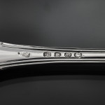 Set of antique hand-forged Kings Husk pattern silver cutlery for 12