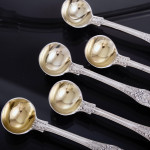 Victorian hand-forged silver Queens pattern silver cutlery for 24 in canteen
