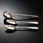 Canteen set of antique hand-forged Old English silver cutlery set for 12