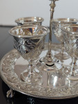 Four-cup Victorian silver-plated egg cruet set