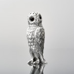 Victorian silver owl pepper caster