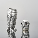 Victorian silver owl pepper caster