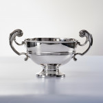 Irish style two-handled silver rose bowl