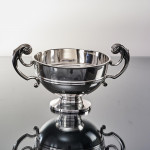 Irish style two-handled silver rose bowl