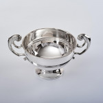 Irish style two-handled silver rose bowl
