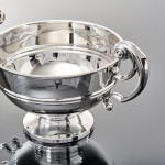 Irish style two-handled silver rose bowl