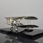 Large silver Sopwith Camel biplane model