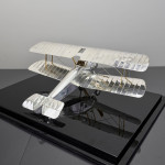Large silver Sopwith Camel biplane model