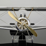 Large silver Sopwith Camel biplane model