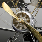 Large silver Sopwith Camel biplane model
