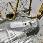 Large silver Sopwith Camel biplane model