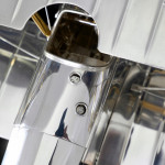 Large silver Sopwith Camel biplane model
