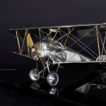 Large silver Sopwith Camel biplane model