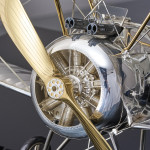 Large silver Sopwith Camel biplane model