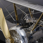 Large silver Sopwith Camel biplane model