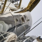 Large silver Sopwith Camel biplane model