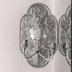 Pair of decorative Edwardian silver wall sconces