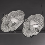 Pair of decorative Edwardian silver wall sconces