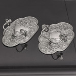 Pair of decorative Edwardian silver wall sconces
