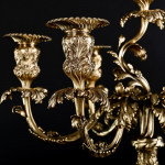 Pair of large 7-light Portuguese silver-gilt candelabra