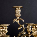 Pair of large 7-light Portuguese silver-gilt candelabra