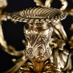 Pair of large 7-light Portuguese silver-gilt candelabra