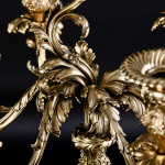 Pair of large 7-light Portuguese silver-gilt candelabra