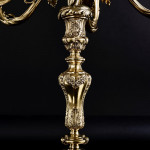 Pair of large 7-light Portuguese silver-gilt candelabra