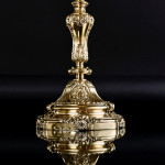 Pair of large 7-light Portuguese silver-gilt candelabra