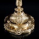 Pair of large 7-light Portuguese silver-gilt candelabra