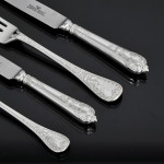 Rare set of Victorian hand-forged Paxton pattern silver cutlery for 12