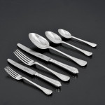Rare set of Victorian hand-forged Paxton pattern silver cutlery for 12