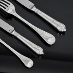 Rare set of Victorian hand-forged Paxton pattern silver cutlery for 12