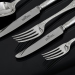 Rare set of Victorian hand-forged Paxton pattern silver cutlery for 12
