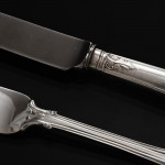 Set of Victorian hand-forged Prince's antique silver cutlery for 24 in canteen
