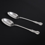Set of Victorian hand-forged Prince's antique silver cutlery for 24 in canteen