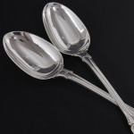 Set of Victorian hand-forged Prince's antique silver cutlery for 24 in canteen