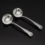 Rare set of hand-forged Princess No 2 silver cutlery for 12 in fitted canteen