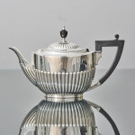 3-piece antique Queen-Anne-style silver tea set