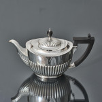 3-piece antique Queen-Anne-style silver tea set