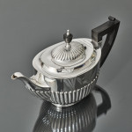3-piece antique Queen-Anne-style silver tea set
