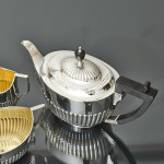 3-piece antique Queen-Anne-style silver tea set