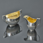 3-piece antique Queen-Anne-style silver tea set