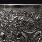 Pair of large Victorian silver wine or water goblets