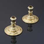 Pair of Victorian silver-gilt ship's candlesticks